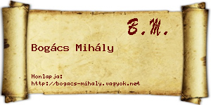 Bogács Mihály névjegykártya